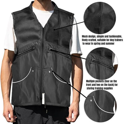 Breathable Dog Trainer Vest Grab-Proof Mesh Large Pocket Multifunctional Dog Training Clothes German Shepherd Dog Training Suppl