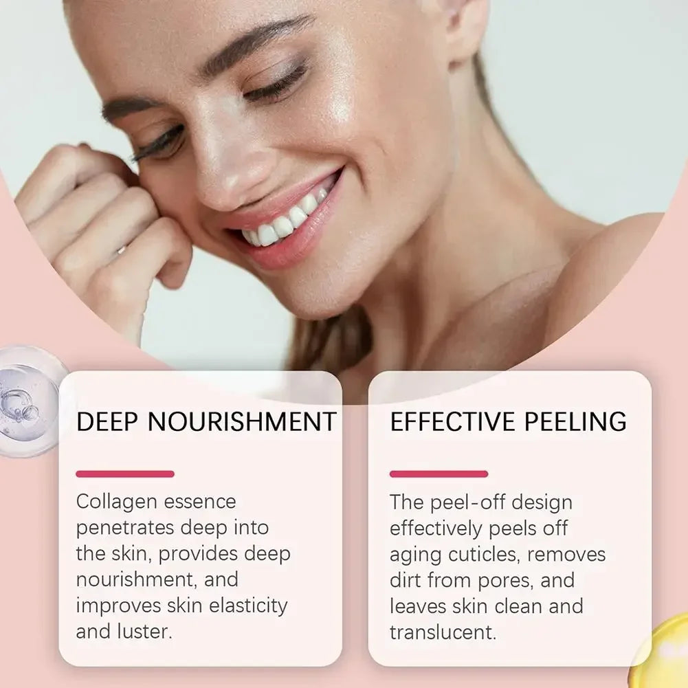 Collagen Peel-off Mask Night Wrapping Facial Mask Deeply Moisturizing Hydrating Firming Skin Facial Mask Daily Face Skin Care