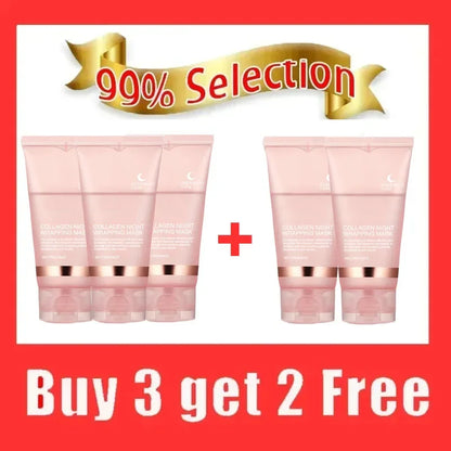 Collagen Peel-off Mask Night Wrapping Facial Mask Deeply Moisturizing Hydrating Firming Skin Facial Mask Daily Face Skin Care