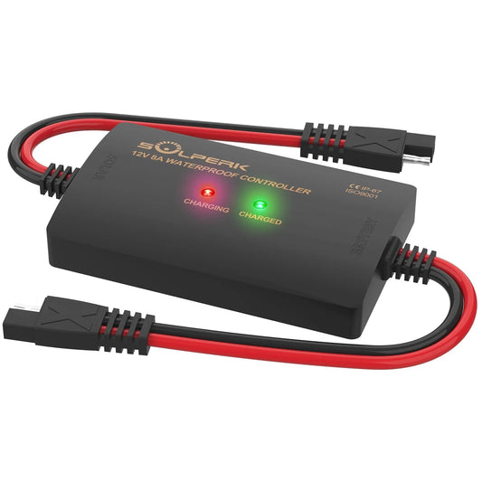 8A 12V Solar Charge Controller with LED Display Smart Solar Panel Battery Regulator for Gel Lead-Acid Batteries in RVs and Boats