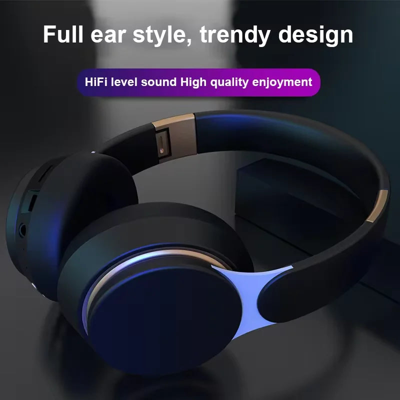 07S Wireless Headphones Foldable Adjustable Stereo Gaming Earphone Bluetooth+TF Play+3.5mm AUX 3 Modes HIFI Heavy Bass Headsets