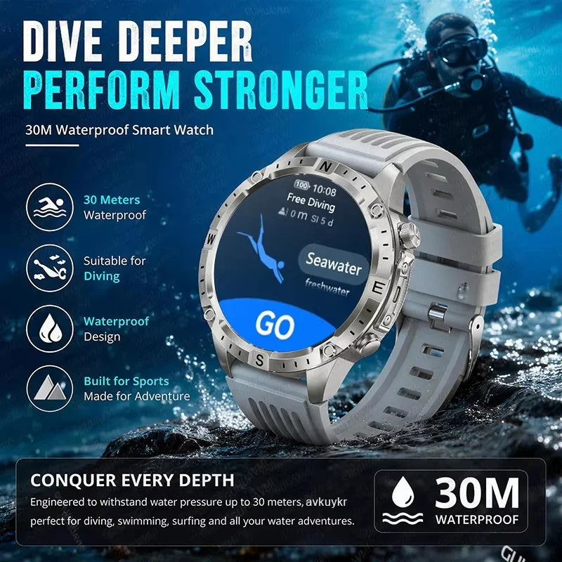 Waterproof Compass BT Call Swim Sports Bracelets For Men