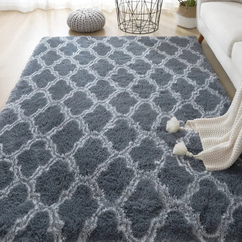 Fluffy Carpets For Living Room Nordic Lounge Rug Houses and Plush Kids Bedroom Bed Down Bedside Carpet Home Decor Furry Mat