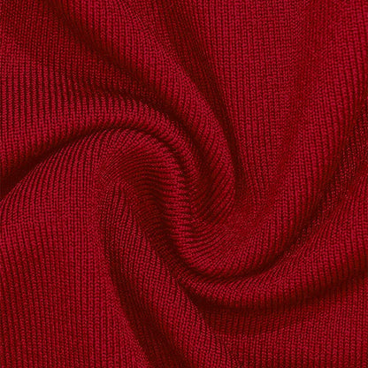 Women's Dresses Autumn New Sexy One-Shoulder Red Dress Streetwear Fashion Casual Slim Elegant Female Club Knitted Dress Clothing