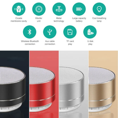 A10 Outdoor Subwoofer Mini Portable Speaker FM Radio Music Speaker Aluminum Alloy Wireless Bluetooth Small Speaker For Outdoor