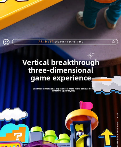 Educational Montessori Toy Multi-Layer Track Adventure Game Rail Rolling Ball Model Interactive Brain for Children Kids