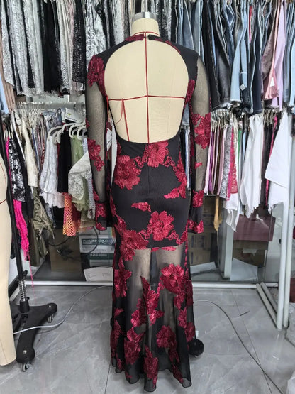 Elegant Dress Dress for Women 2025 Spring Collection Waist V-neck Jacquard Embroidered Dress