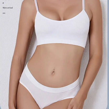 Women Bra Set Panties Sexy Push Up Bralette Female Fitness Seamless Underwear Sports Lingerie Brassiere Set Tank Crop Tops S-XL