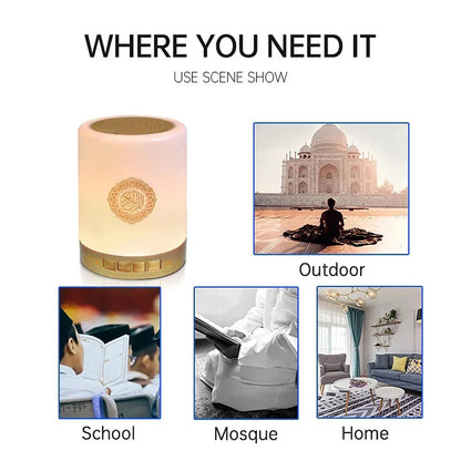Quran Azan Islamic Muslim Koran Arab Ramadan Wireless Bluetooth Speaker Portable Bright Night Light Holy Lamp Arabic Islam Sound
