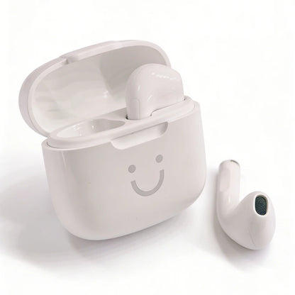 Cute Smile Macaron TWS Bluetooth Earphones Half In-Ear Wireless Headphones Long Battery Life Fashion Headset For Girls Students