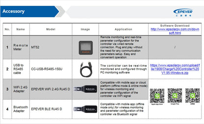 EPEVER XTRA4215NG3BLE XTRA4210G3 Without BLE 40A MPPT Solar Charge Controller Battery 12V 24V Max PV Input 150V