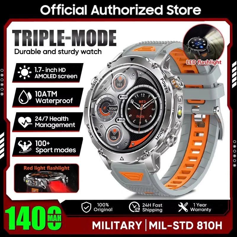 Smart Watch IP68 Waterproof Sports Run tracker Outdoors Compass Military Smartwatch