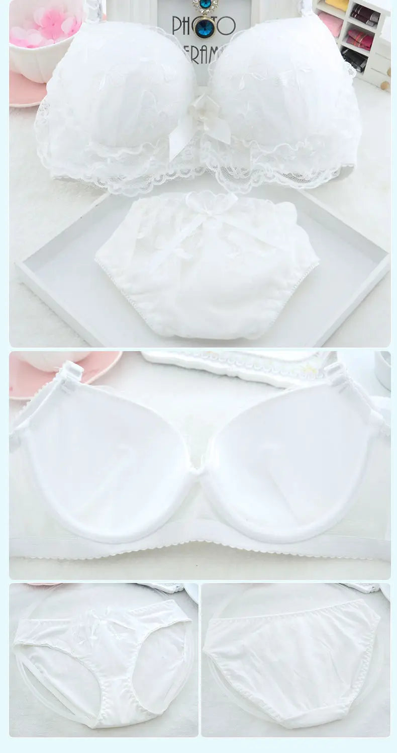 ropa de mujer Bra Set Sexy Lingerie Low Waist Cute Panties Female Bralette Brassiere Soft Wirefree laides Underwear Sets