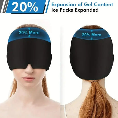 1-Piece Migraine Hat Cooling Gel Headband with Cryo-Therapeutic Sleep Mask, Cold Therapy Cap for Hangover Symptom Relief, Lightweight Breathable Fabric for Migraine Sufferers (Beauty & Personal Care), Cryo-Therapeutic Sleep M