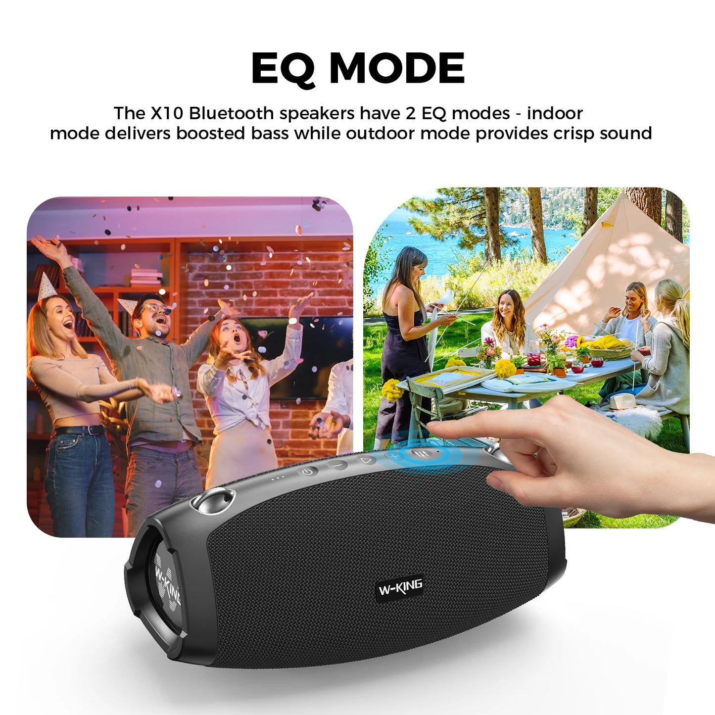 W-KING X10MIC (120W PEAK) 70W Portable Loud Bluetooth Speakers with Wireless Microphone,  Waterproof Outdoor Wireless Bluetooth