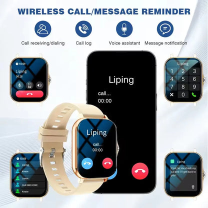 Android/IOS Phone Wireless Call AI Voice Assistant Multi Sport Modes Watch Waterproof Men Women Gift