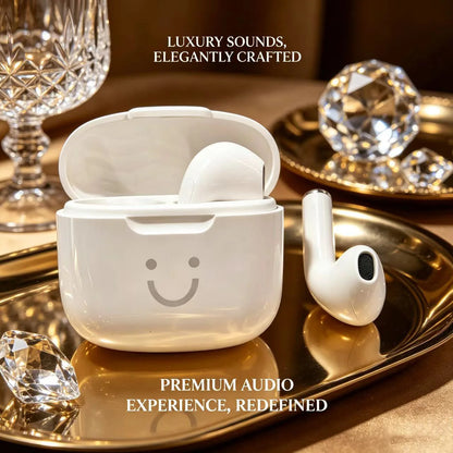 Cute Smile Macaron TWS Bluetooth Earphones Half In-Ear Wireless Headphones Long Battery Life Fashion Headset For Girls Students