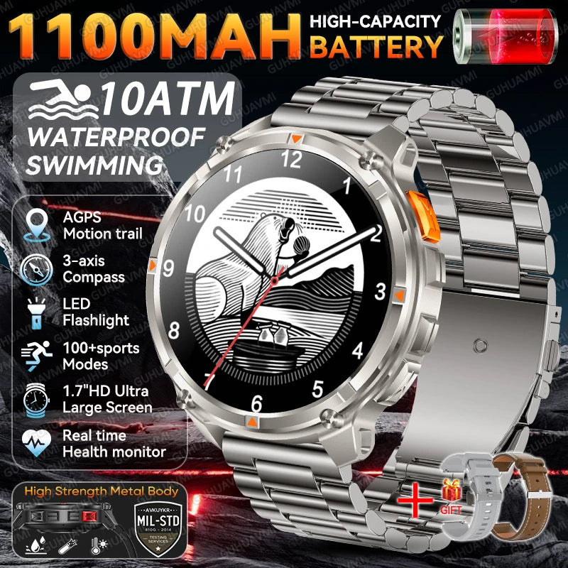 10ATM Waterproof Military Grade Sports Outdoor Smartwatches