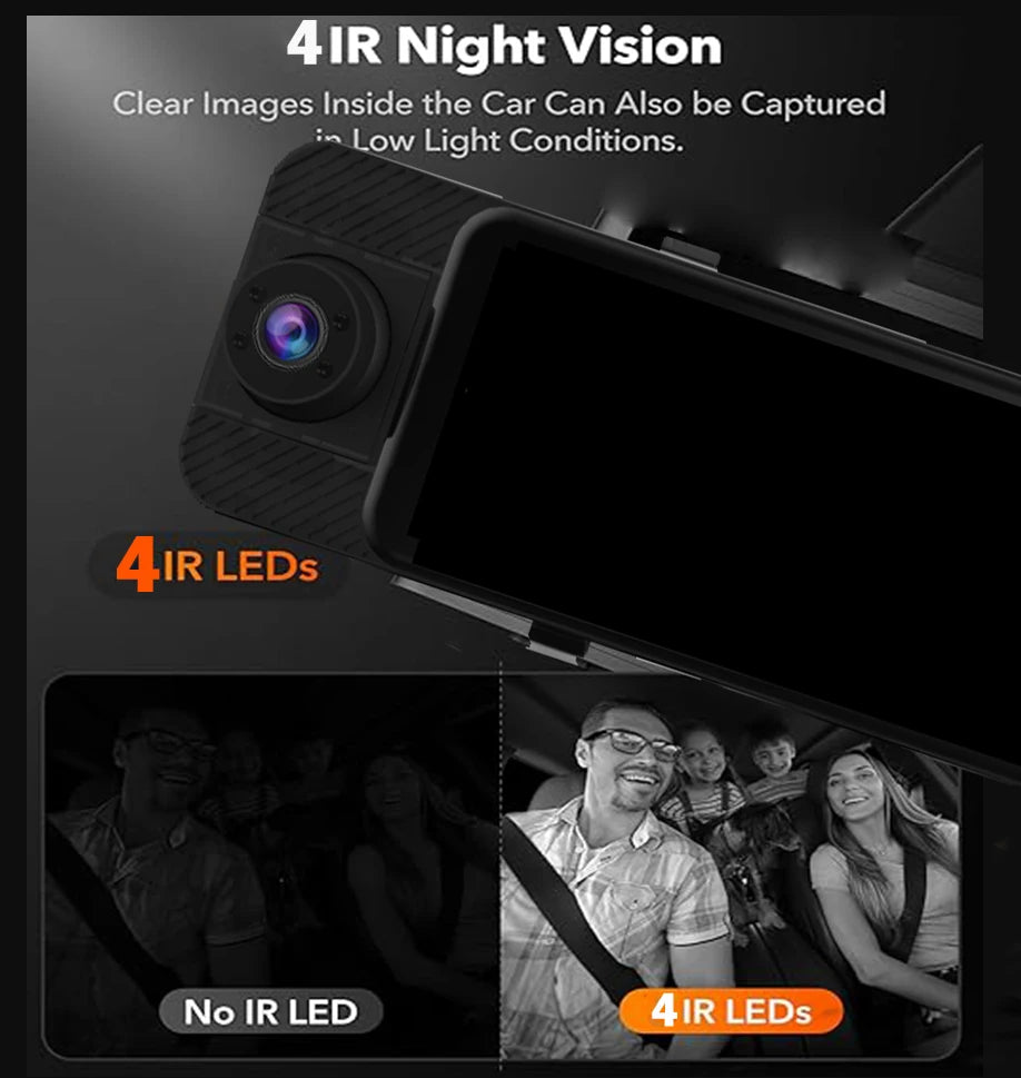 3 Camera Dash Cam 4K Car DVR Front Inside Rear 1080P GPS Tracking Night Vision Video Registrator Dashcam Parking Monitor