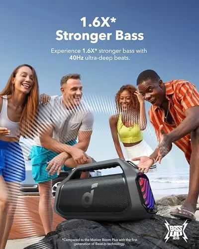 140W Bluetooth 5.3 Portable Speaker: 2+2 Channel, BassUp 2.0, 20-Hour Playback, IPX7 Floatable, RGB Lighting, Fast Charge,
