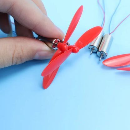 4 X DIY DC 3.7V 50000RPM 716 Hollow Cup Coreless High-speed Motor with 4 X 55MM Propeller Cw CCW for DIY Micro FPV Quadcopter