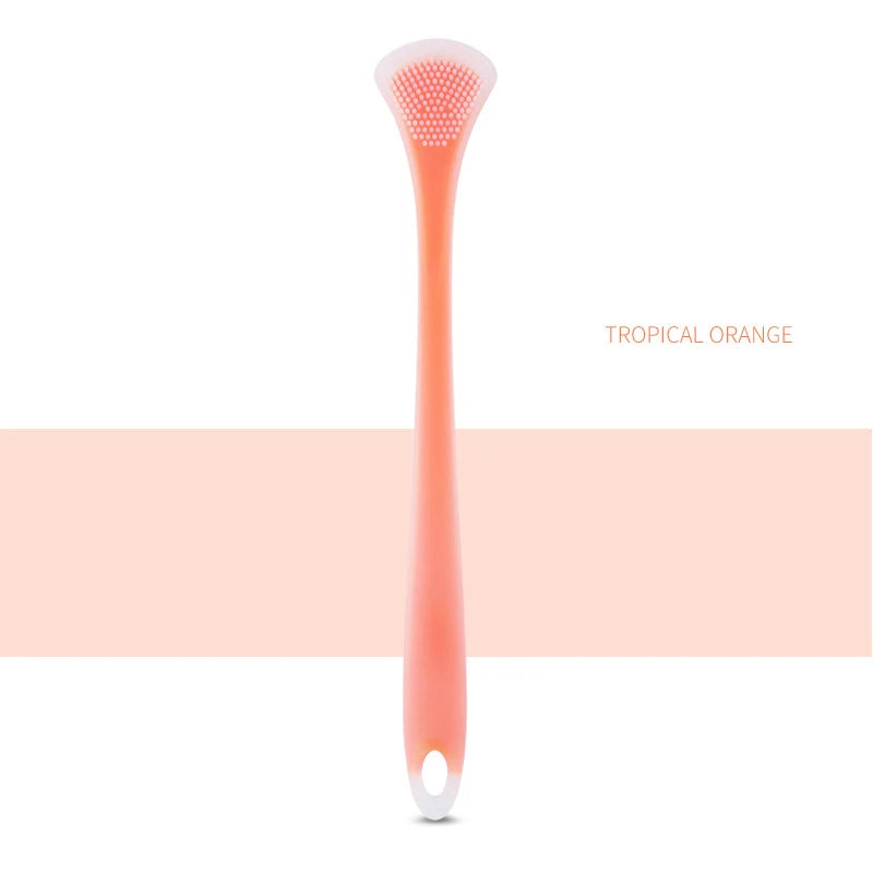 Tongue Cleaning Brush Soft Silicone Tongue Cleaning Tool Double Side Cleaning Massage Tongue Scraper Oral Health Care Tool