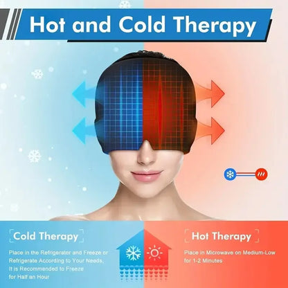 Cooling Migraine Relief Cap – Cooling gel headband and eye mask, cold therapy cap helps relieve post‑hangover symptoms, lightweight design for comfortable wear, breathable fabric—an ideal choice for migraine sufferers a
