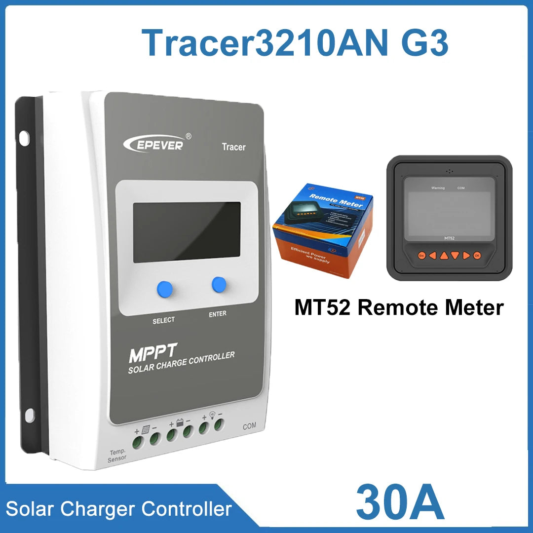 EPEVER Tracer3210AN G3 With Accessories 30A Solar Charge Controller Battery Voltage Max Solar Panel 100V MPPT Controller