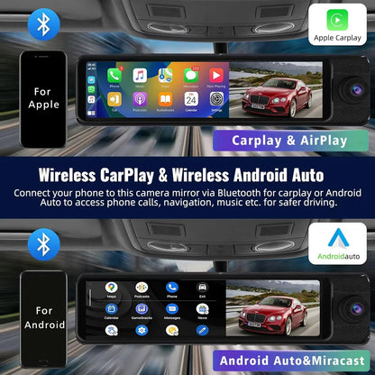 3 Camera Dash Cam 4K Car DVR Front Inside Rear 1080P GPS Tracking Night Vision Video Registrator Dashcam Parking Monitor