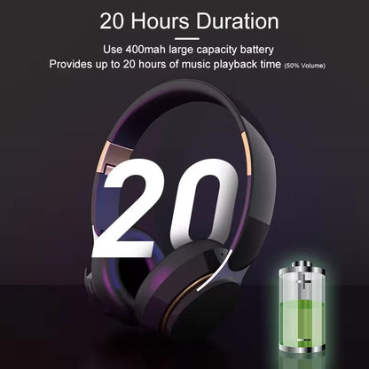 07S Wireless Headphones Foldable Adjustable Stereo Gaming Earphone Bluetooth+TF Play+3.5mm AUX 3 Modes HIFI Heavy Bass Headsets