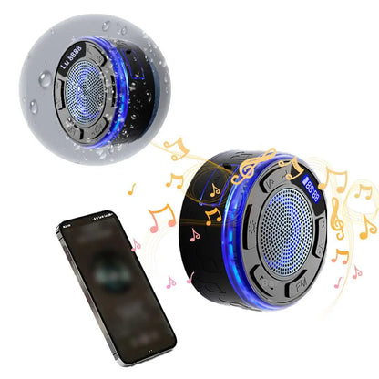 Waterproof Bluetooth Speaker with Strong Suction Cup, Mini Portable Wireless Shower Speaker for Bathroom, Home Outdoor Use