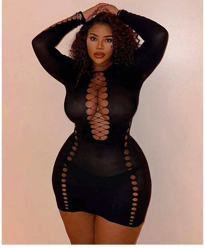 HOT Sexy Lingerie Babydoll baby doll minidress long sleeve Underwear Sleepwear Best Nightgown toy Sleepwear garment hot dress