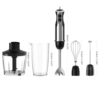 Wancle Electric Immersion Hand Blender Mixer 1000W 5 in 1 Powerful Kitchen Blender for Egg Whisk Meat Grinder Food Processor