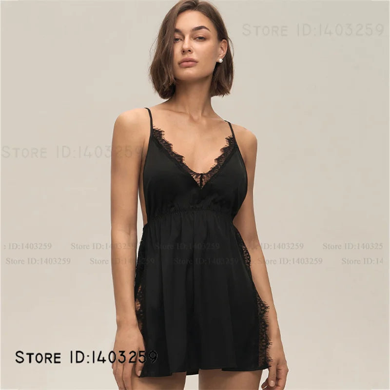 Plus Size 3XL -5XL Female Nightgown Chemise Sleepwear