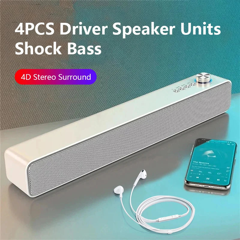 Original  Bluetooth Subwoofer Soundbar TV Audio Echo Wall Computer Speaker Home Theater Music Wireless Blueooth Speaker Gift