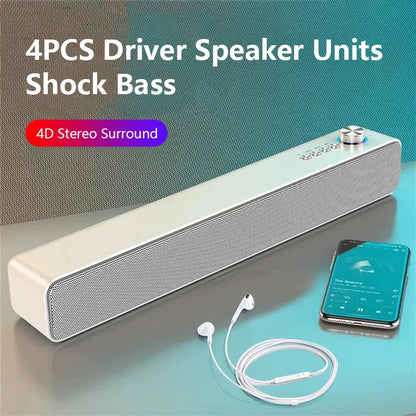 Original  Bluetooth Subwoofer Soundbar TV Audio Echo Wall Computer Speaker Home Theater Music Wireless Blueooth Speaker Gift
