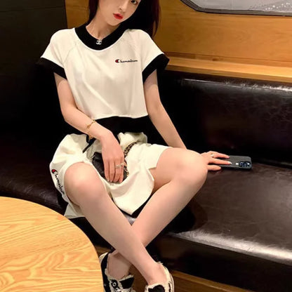 Short Sets for Women 2 Pieces Sleeve Korean Style Summer Fashion 2025 Outfit Trends Ensembles Vacation Outfits Full Woman Shorts