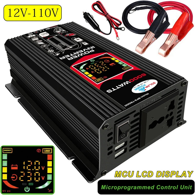 110/220V Solar Power System 18W Solar Panel Battery Charge 30A Controller 6000W 12V 220V Inverter Complete Power Generation Kit