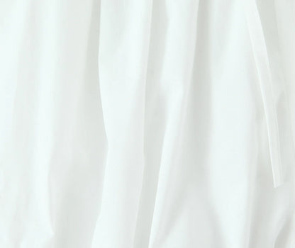 2 pieces 1 set Spring Summer White Elastic Slash Shoulder Lantern Sleeve Shirt + Wood ears Elastic Waist BUD Mini Shorts Suits