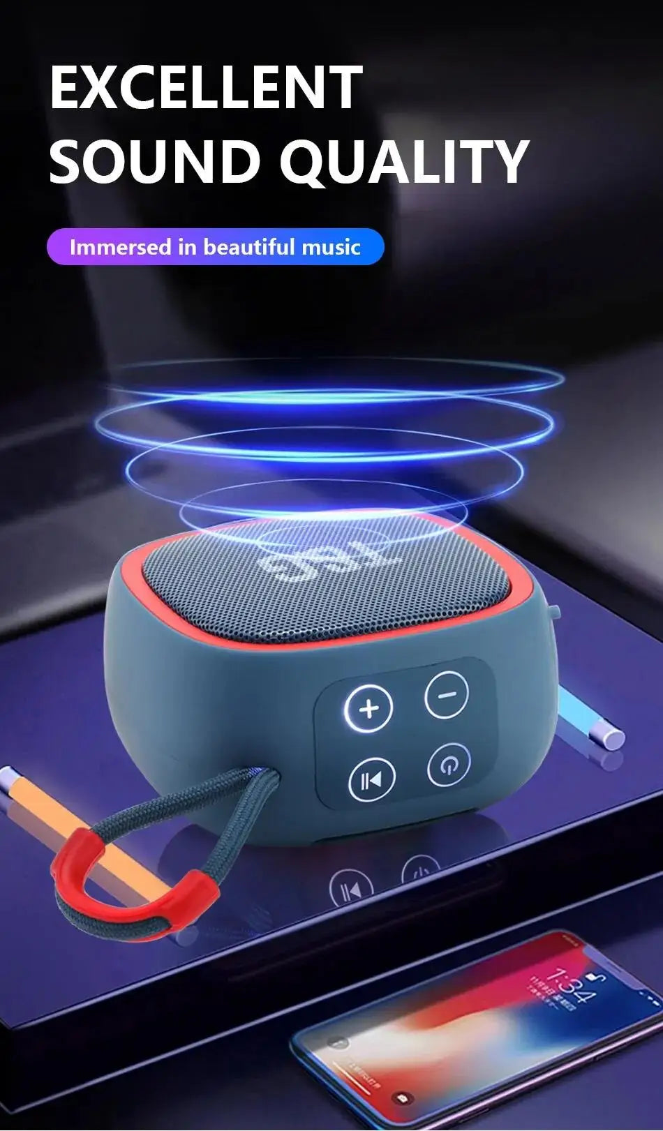 Wireless Bluetooth Speaker Portable Mini Radio FM Waterproof Small Subwoofer Sound Box Music Woofer Computer PC AUX Caixa De Som