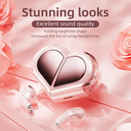K520 Wireless Earbuds Rotatable Love Heart Charging Case Low Latency Gaming Bluetooth Headphones Stereo In Ear Earphones
