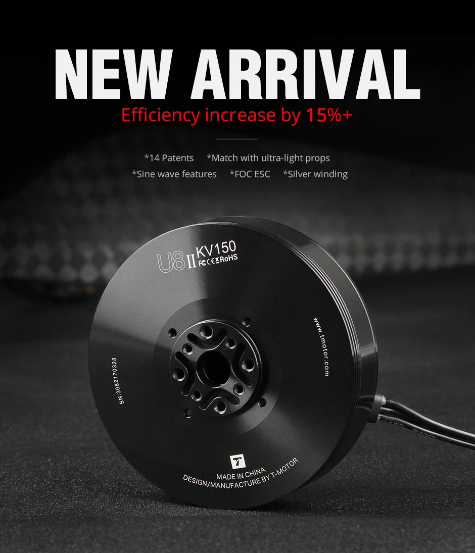T-MOTOR U8 II KV85 Brushless motor Industry Waterproof UAV Motor with 7.1kg Max Thrust For UAV Helicopter Multirotor RC Drone