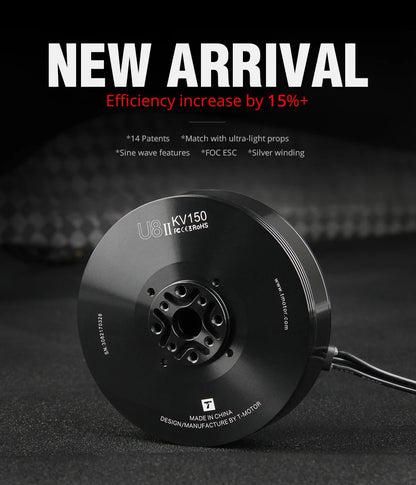 T-MOTOR U8 II KV85 Brushless motor Industry Waterproof UAV Motor with 7.1kg Max Thrust For UAV Helicopter Multirotor RC Drone