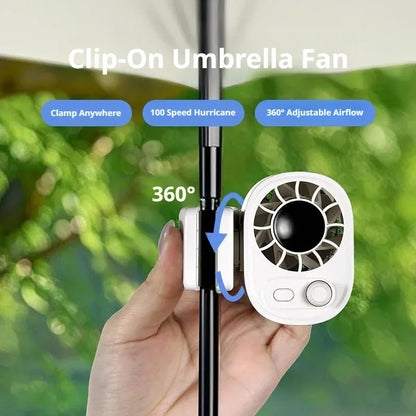 Clip-On Car Fan 360° Rotatable 100-Speed Multi-Scene Portable Fan Long Service Life Lightweight USB Rechargeable