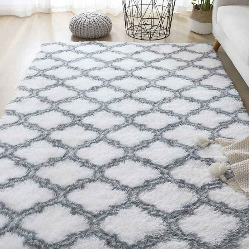 Fluffy Carpets For Living Room Nordic Lounge Rug Houses and Plush Kids Bedroom Bed Down Bedside Carpet Home Decor Furry Mat