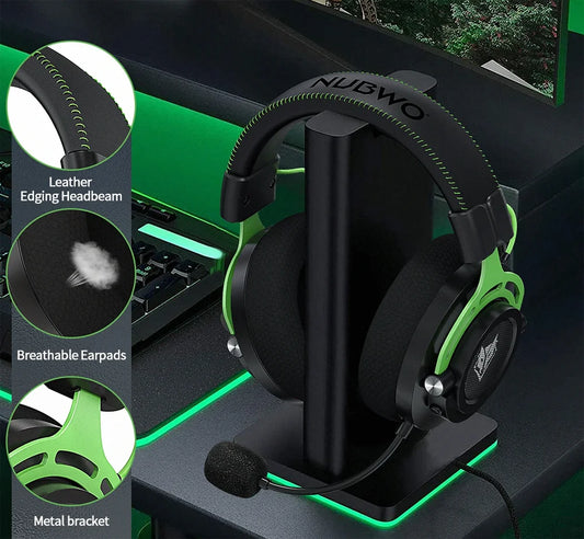 NUBWO G03 Headsets Gamer 2.4GHz Dongle Dual Wireless Bluetooth Headphone with Noise Canceling Microphone Stereo Sound Compatible