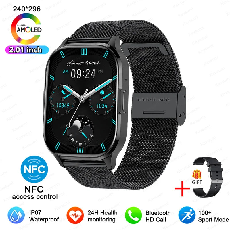 Ultra Thin Smart Watch Man Women Screen Always Display Time Sports