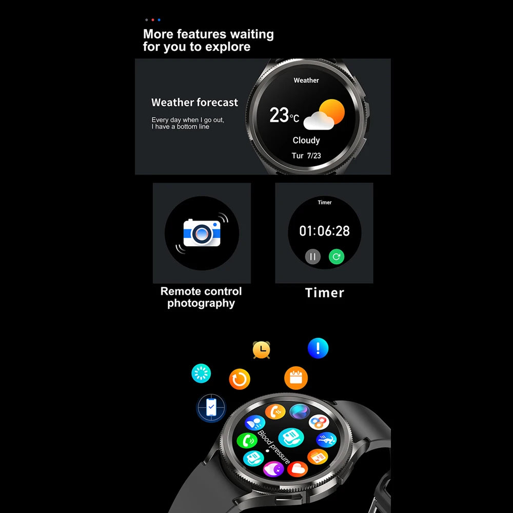 Men's Outdoor Sports 100+ Sport Modes IP68 Waterproof Watch AMOELD HD Screen Smartwatch