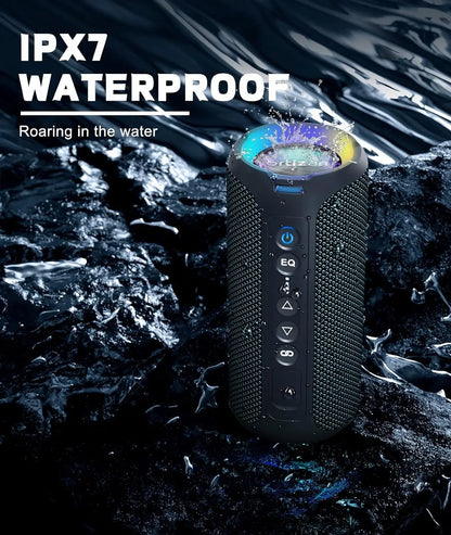Ortizan Wireless Bluetooth Speaker with 40W HD Sound and Bass, IPX7 Waterproof,30H Playtime, Bluetooth 5.3, Handsfree, TF/AUX in