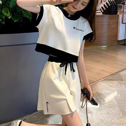 Short Sets for Women 2 Pieces Sleeve Korean Style Summer Fashion 2025 Outfit Trends Ensembles Vacation Outfits Full Woman Shorts